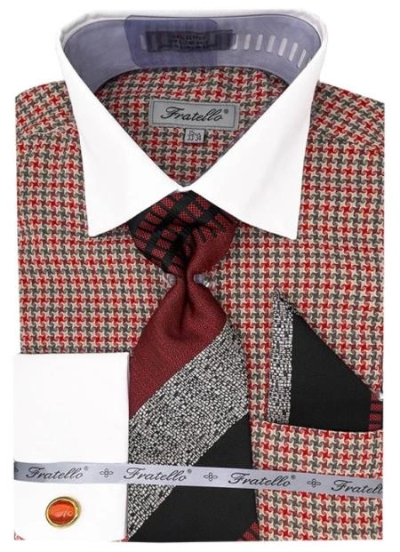 Herren Rot Karo Hemd Set – Stilvoll & Klassisch für jeden Anlass.