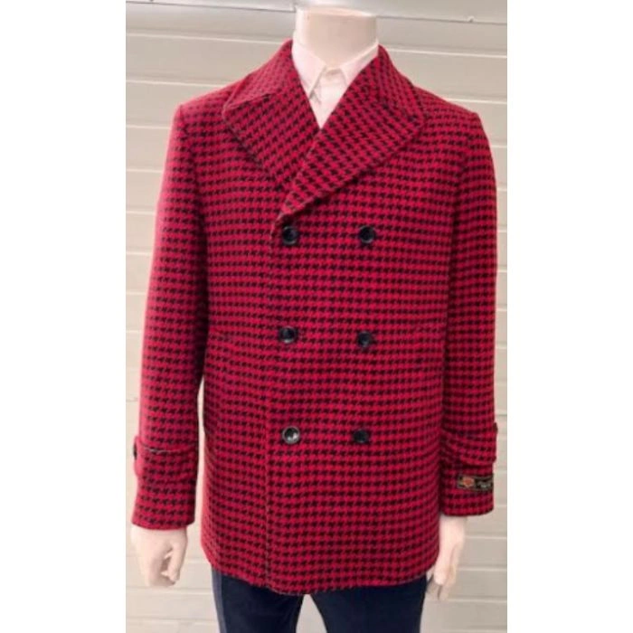 Rotwillige Woll-Fahrerjacke für Herren – Klassischer Stil, zeitloser Look.
