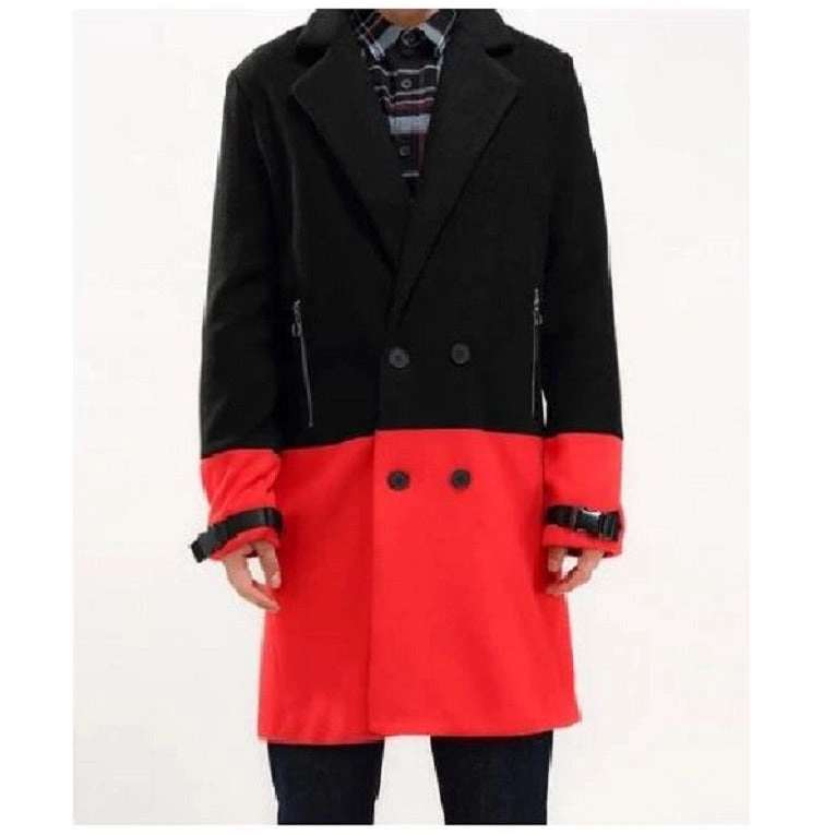 Roter Herren Trenchcoat Halbweg Doppelreihig Peacoat - Ein Klassiker für stilvolle Abenteuer